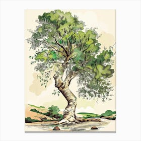 Alder Tree Storybook Illustration 3 Canvas Print