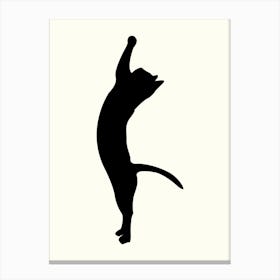 Silhouette Of A Cat Monoline Hand Drawing Aesthetic Illustration Canvas Print