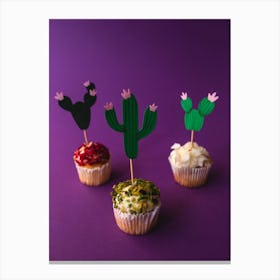 Cactus Cupcakes Canvas Print