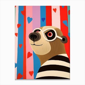 Little Sloth Wearing Sunglasses Canvas Print