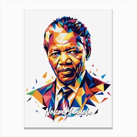 Nelson Mandela 02 Portrait WPAP Pop Art Canvas Print