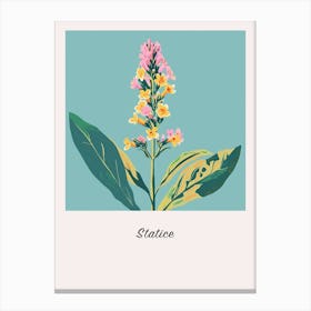 Statice 2 Square Flower Illustration Poster Canvas Print