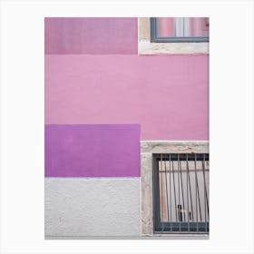 Pastel Hues Lisbon House Wall Canvas Print