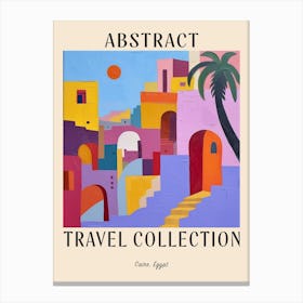 Abstract Travel Collection Poster Cairo Egypt 4 Canvas Print