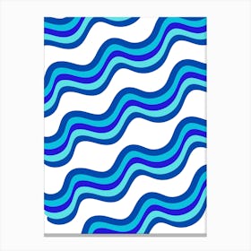 Blue Wavy Pattern Canvas Print