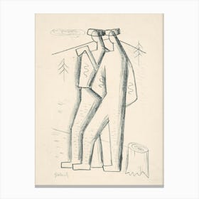 Lumberjacks, Mikuláš Galanda Canvas Print