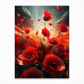 Storm Over Poppyfield Canvas Print