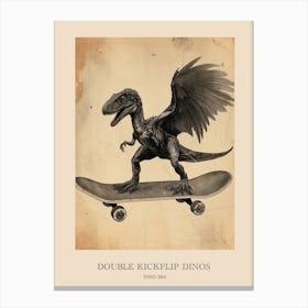 Dino 360 Vintage Dinosaur Poster 1 Canvas Print