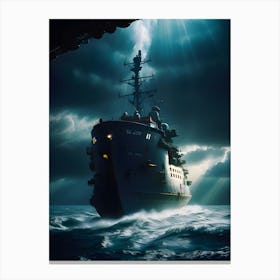 Ship In The Sea-Reimagined Canvas Print