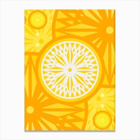 Geometric Abstract Glyph in Happy Yellow and Orange n.0085 Canvas Print