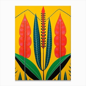 Flower Motif Painting Heliconia 1 Canvas Print