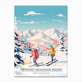 Heavenly Mountain Resort   California Nevada Usa, Ski Resort Poster Illustration 2 Canvas Print
