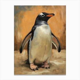 Adlie Penguin Isabela Island Oil Painting 1 Canvas Print
