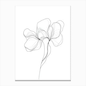 Line Drawing Of A Flower 1 Canvas Print