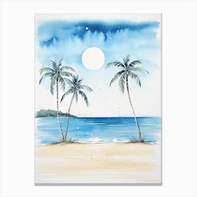 Watercolour Of Whitehaven Beach   Queensland Australia 1 Canvas Print