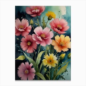 Watercolor Flowers 1 Canvas Print