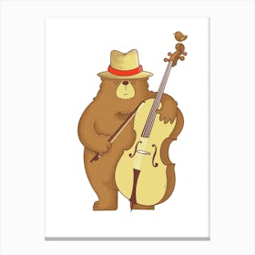 Double Bass Bear Canvas Print