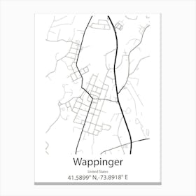 Wappinger,United States Minimalist Map Canvas Print