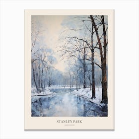 Winter City Park Poster Stanley Park Vancouver Canada 1 Canvas Print