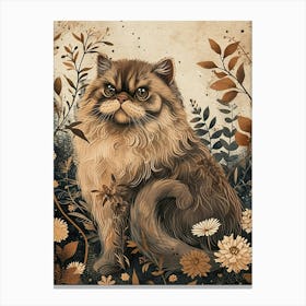 Persian Cat Japanese Illustration 4 Canvas Print