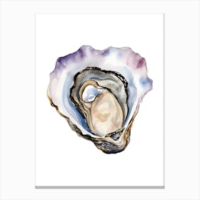 Watercolor Oyster Shell Canvas Print