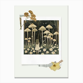 Scrapbook Wild Mushrooms Fairycore Painting 2 Canvas Print