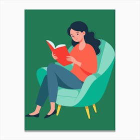 Woman Reading A Book Canvas Print