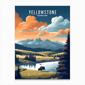 Yellowstone National Park Painting Canvas Print