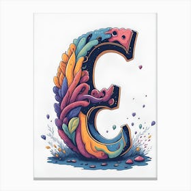 Colorful Letter E Illustration 97 Canvas Print
