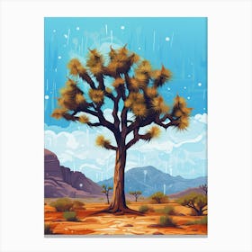 Joshua Tree In The Rain In Nat Viga Style (4) Canvas Print