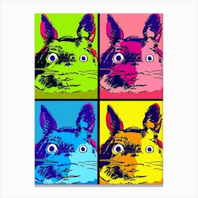 Totoro Cat Warhol Pop Art Canvas Print