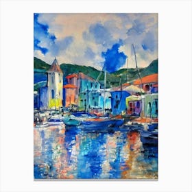 Port Of Gustavia Saint Barthélemy Abstract Block 1 harbour Canvas Print