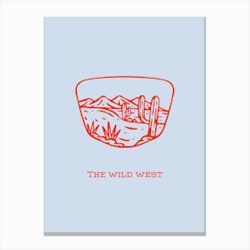 The Wild West Blue & Red Canvas Print