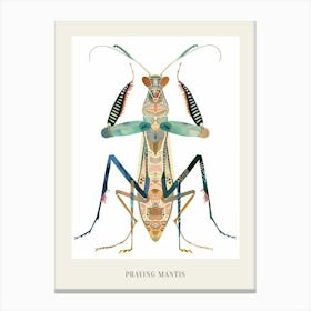 Colourful Insect Illustration Praying Mantis 15 Poster Canvas Print