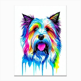 Skye Terrier Rainbow Oil Painting dog Canvas Print