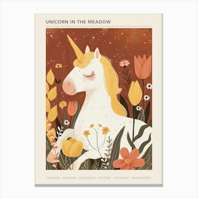 Unicorn In The Meadow Muted Pastels 1 Poster Canvas Print
