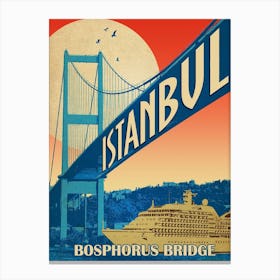 Istanbul, Turkey, Bosporus Bridge Canvas Print