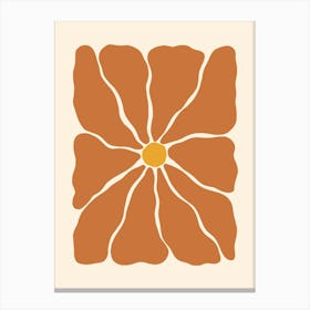 Abstract Flower 01 - Burnt Orange Canvas Print