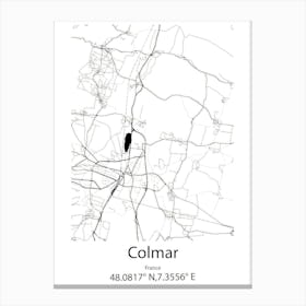 Colmar,France Minimalist Map Canvas Print