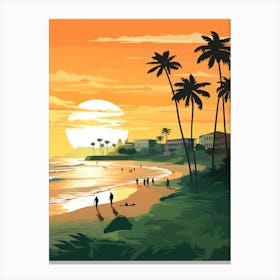 Galle Face Green Beach Colombo Sri Lanka, Vibrant Painting 4 Canvas Print