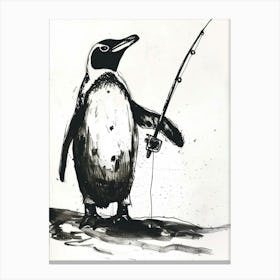 King Penguin Fishing 2 Canvas Print