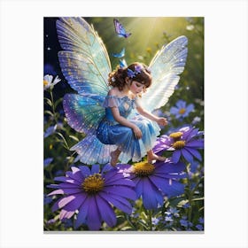 A delicate fairy with shimmering wings Canvas Print
