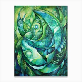 Abstract Fish Painting Art Canvas Print