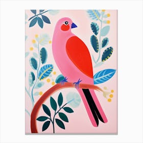 Pink Bird Painting Canvas Print