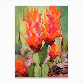 Cactus Painting Devils Tongue 2 Canvas Print