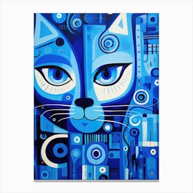 Blue Cat 9 Canvas Print