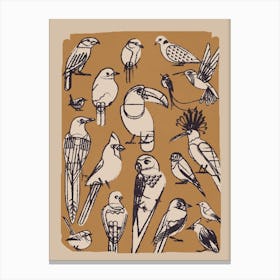 Minimalist Birds Line Art 1 Canvas Print