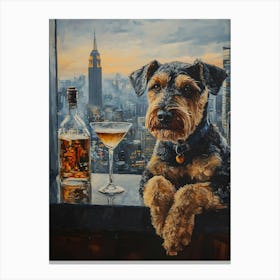 Airedale Whimsy 11 Canvas Print