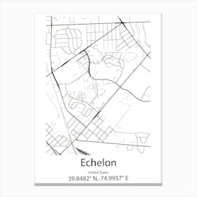 Echelon,United States Minimalist Map Canvas Print