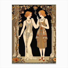 Two Ladies In Gold Canvas Print